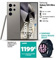 Promotions Samsung galaxy s24 ultra 5g - Samsung - Valide de 18/04/2024 à 03/06/2024 chez Base