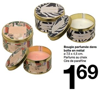 Promotions Bougie parfumée dans boîte en métal - Produit maison - Zeeman  - Valide de 20/04/2024 à 26/04/2024 chez Zeeman