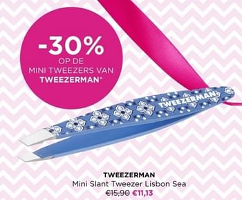 Promoties Tweezerman mini slant tweezer lisbon sea - Tweezerman - Geldig van 22/04/2024 tot 28/04/2024 bij ICI PARIS XL
