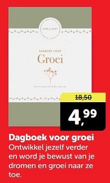 Promotions Dagboek voor groei - Produit Maison - Boekenvoordeel - Valide de 20/04/2024 à 28/04/2024 chez BoekenVoordeel