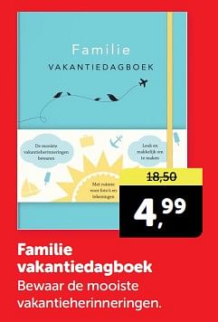 Promoties Familie vakantiedagboek - Huismerk - Boekenvoordeel - Geldig van 20/04/2024 tot 28/04/2024 bij BoekenVoordeel