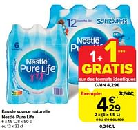 Promotions Eau de source naturelle nestlé pure life - Nestlé - Valide de 24/04/2024 à 30/04/2024 chez Carrefour