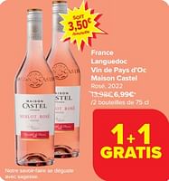 Promotions France languedoc vin de pays d’oc maison castel rosé - Vins rosé - Valide de 24/04/2024 à 30/04/2024 chez Carrefour