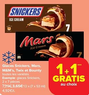 Promoties Glaces snickers - Snickers - Geldig van 24/04/2024 tot 30/04/2024 bij Carrefour