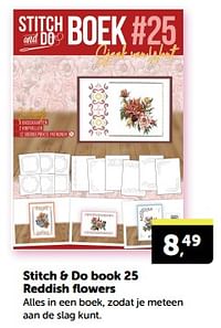 Stitch + do book 25 reddish flowers-Huismerk - Boekenvoordeel