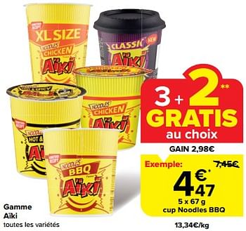 Promoties Cup noodles bbq - Aiki - Geldig van 24/04/2024 tot 30/04/2024 bij Carrefour