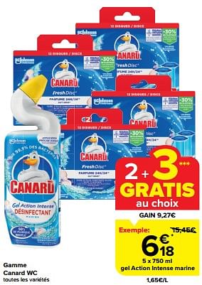 Promoties Gel action intense marine - Canard WC - Geldig van 24/04/2024 tot 30/04/2024 bij Carrefour