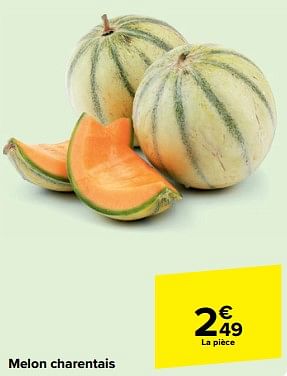 Promotions Melon charentais - Produit maison - Carrefour  - Valide de 24/04/2024 à 30/04/2024 chez Carrefour