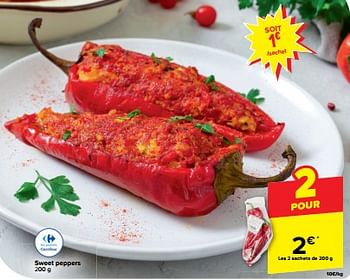 Promotions Sweet peppers - Produit maison - Carrefour  - Valide de 24/04/2024 à 30/04/2024 chez Carrefour