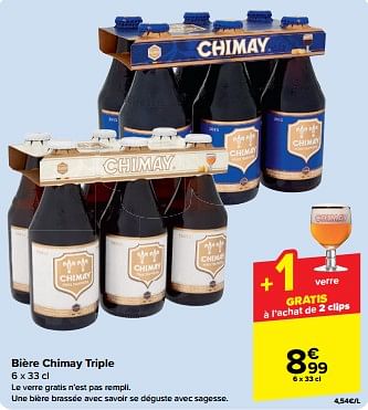 Promoties Bière chimay triple - Chimay - Geldig van 24/04/2024 tot 30/04/2024 bij Carrefour