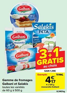 Promotions Mozzarella galbani - Galbani - Valide de 24/04/2024 à 30/04/2024 chez Carrefour
