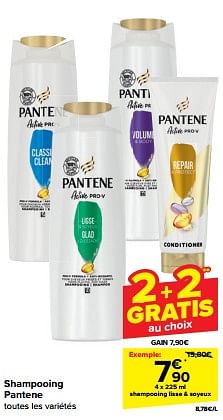 Promotions Shampooing lisse + soyeux - Pantene - Valide de 24/04/2024 à 30/04/2024 chez Carrefour