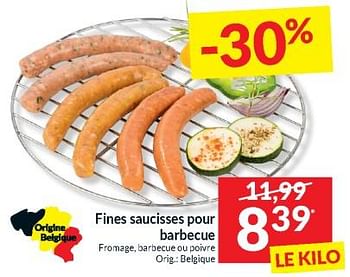 Promotions Fines saucisses pour barbecue - Produit maison - Intermarche - Valide de 23/04/2024 à 28/04/2024 chez Intermarche