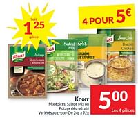 Promotions Knorr mix épices, salade mix ou potage déshydraté - Knorr - Valide de 23/04/2024 à 28/04/2024 chez Intermarche