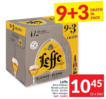 Promoties Leffe biére d`‘abbaye blonde ou brune - Leffe - Geldig van 23/04/2024 tot 28/04/2024 bij Intermarche