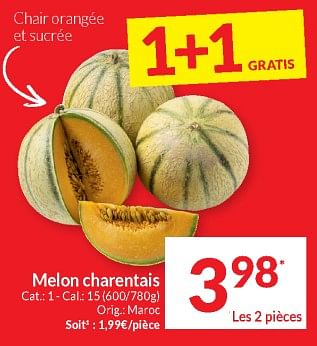 Promotions Melon charentais - Produit maison - Intermarche - Valide de 23/04/2024 à 28/04/2024 chez Intermarche