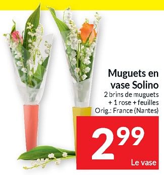 Promotions Muguets en vase solino - Produit maison - Intermarche - Valide de 23/04/2024 à 28/04/2024 chez Intermarche