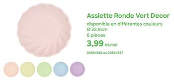 Promotions Assiette ronde vert decor - Produit Maison - Ava - Valide de 01/04/2024 à 31/07/2024 chez Ava