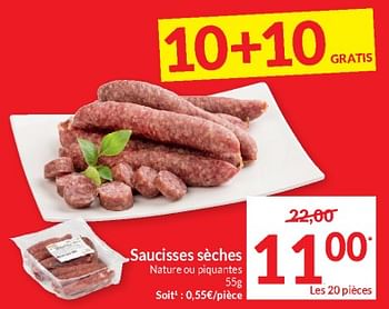 Promoties Saucisses seches - Huismerk - Intermarche - Geldig van 23/04/2024 tot 28/04/2024 bij Intermarche