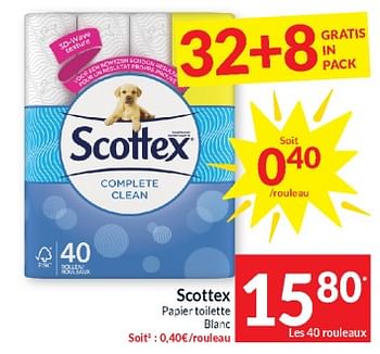 Promotions Scottex papier toilette blanc - Scottex - Valide de 23/04/2024 à 28/04/2024 chez Intermarche