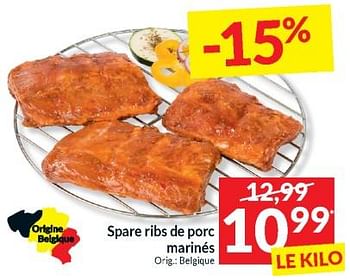 Promoties Spare ribs de porc marines - Huismerk - Intermarche - Geldig van 23/04/2024 tot 28/04/2024 bij Intermarche