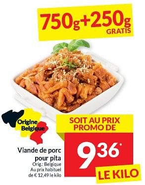 Promotions Viande de porc pour pita - Produit maison - Intermarche - Valide de 23/04/2024 à 28/04/2024 chez Intermarche