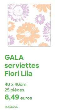 Promoties Gala serviettes fiori lila - Gala - Geldig van 01/04/2024 tot 31/07/2024 bij Ava