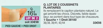 Promoties Lot de 2 coussinets plantaires - Epitact - Geldig van 01/04/2024 tot 30/06/2024 bij Damart