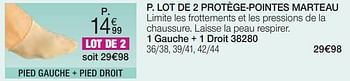 Promotions Lot de 2 protège-pointes marteau - Epitact - Valide de 01/04/2024 à 30/06/2024 chez Damart