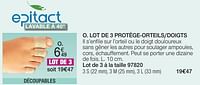 Promotions Lot de 3 protège-orteils-doigts - Epitact - Valide de 01/04/2024 à 30/06/2024 chez Damart