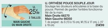 Promoties Orthèse pouce souple jour - Epitact - Geldig van 01/04/2024 tot 30/06/2024 bij Damart