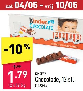 Promotions Chocolade - Kinder - Valide de 29/04/2024 à 05/05/2024 chez Aldi