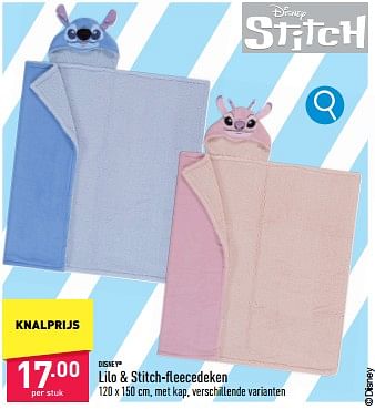 Promotions Lilo + stitch-fleecedeken - Disney - Valide de 29/04/2024 à 05/05/2024 chez Aldi