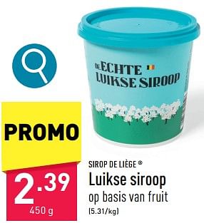 Promoties Luikse siroop - SIROP DE LIÈGE - Geldig van 29/04/2024 tot 05/05/2024 bij Aldi