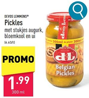 Promotions Pickles - Devos Lemmens - Valide de 29/04/2024 à 05/05/2024 chez Aldi