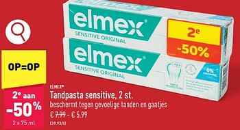 Promotions Tandpasta sensitive - Elmex - Valide de 29/04/2024 à 05/05/2024 chez Aldi