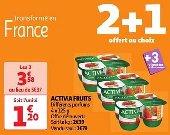 Promoties Activia fruits - Danone - Geldig van 23/04/2024 tot 28/04/2024 bij Auchan