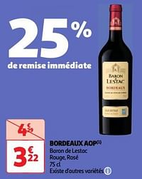 Bordeaux aop baron de lestac rouge, rosé-Rode wijnen