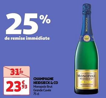 Promoties Champagne heidsieck + co monopole brut grande cuvée - Champagne - Geldig van 23/04/2024 tot 28/04/2024 bij Auchan
