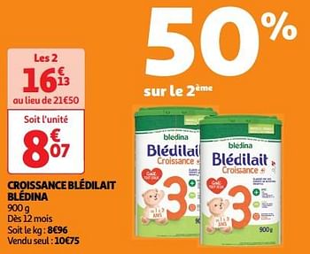 Promoties Croissance blédilait blédina - Blédina - Geldig van 23/04/2024 tot 28/04/2024 bij Auchan