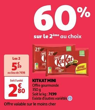 Promoties Kitkat mini - Nestlé - Geldig van 23/04/2024 tot 28/04/2024 bij Auchan