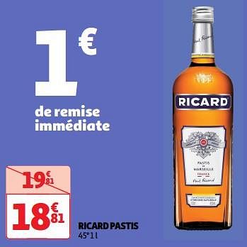 Promoties Ricard pastis - Ricard - Geldig van 23/04/2024 tot 28/04/2024 bij Auchan