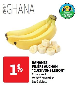 Promoties Bananes filière auchan cultivons le bon - Huismerk - Auchan - Geldig van 23/04/2024 tot 28/04/2024 bij Auchan