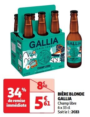 Promoties Bière blonde gallia - Gallia - Geldig van 23/04/2024 tot 28/04/2024 bij Auchan