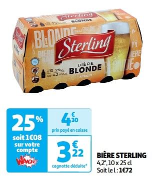 Promoties Bière sterling - Sterling - Geldig van 23/04/2024 tot 28/04/2024 bij Auchan