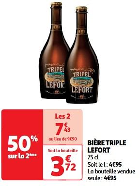 Promoties Bière triple lefort - Lefort - Geldig van 23/04/2024 tot 28/04/2024 bij Auchan