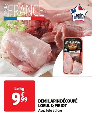 Promoties Demi lapin découpé loeul + piriot - Loeul Piriot - Geldig van 23/04/2024 tot 28/04/2024 bij Auchan