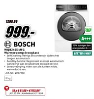 Promoties Bosch wqb246dmfg warmtepomp droogkast - Bosch - Geldig van 22/04/2024 tot 28/04/2024 bij Media Markt