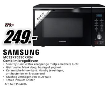 Promotions Samsung mc32k7055ck-en combi microgolfoven - Samsung - Valide de 22/04/2024 à 28/04/2024 chez Media Markt