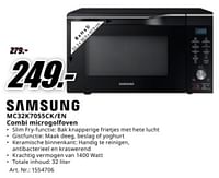 Promoties Samsung mc32k7055ck-en combi microgolfoven - Samsung - Geldig van 22/04/2024 tot 28/04/2024 bij Media Markt